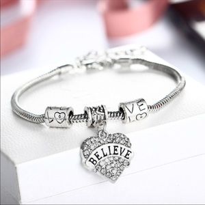 Beautiful Silver Tone Believe Bracelet